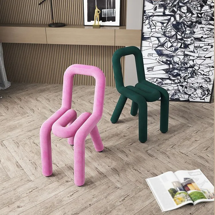 Set di sedie da pranzo velluto stile contemporaneo con apertura sul retro e lato posteriore Clearhalo