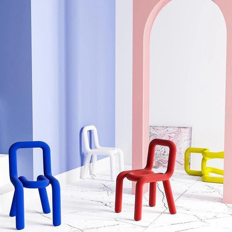 Set di sedie senza braccioli con schienale aperto e sedia laterale tessuto per la casa Clearhalo
