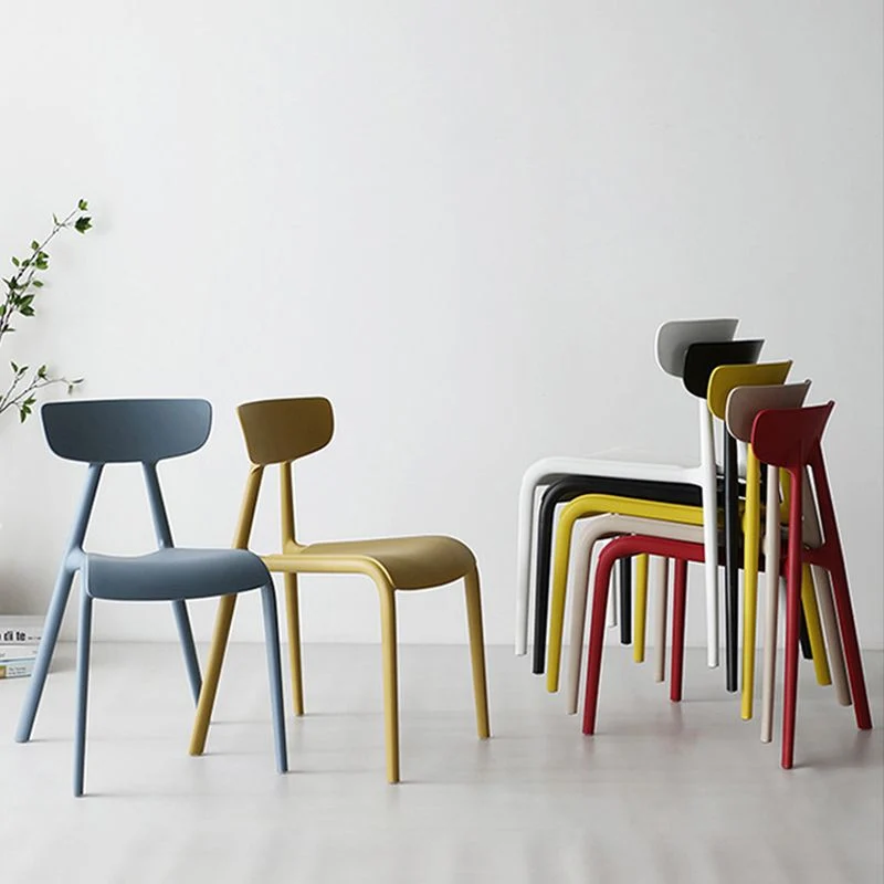 Set di sedie senza braccioli con schienale aperto stile moderno, sedia laterale plastica da cucina Clearhalo