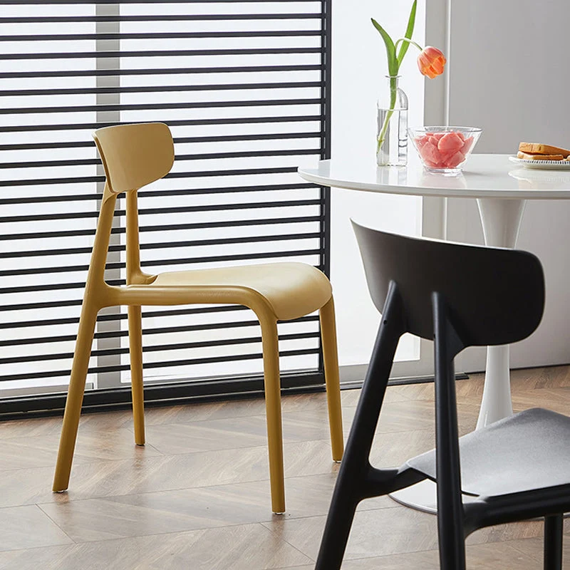 Set di sedie senza braccioli con schienale aperto stile moderno, sedia laterale plastica da cucina Clearhalo
