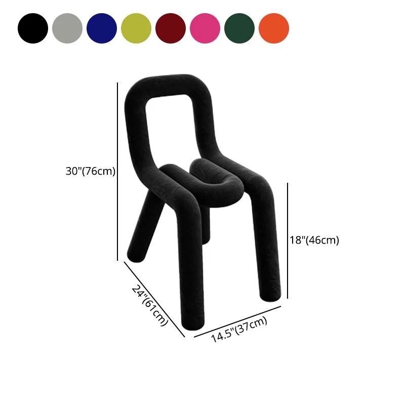 Set di sedie velluto stile moderno, sedia da cucina per sala da pranzo sul lato posteriore aperto Clearhalo