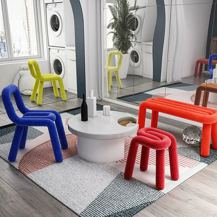 Set di sedie velluto stile moderno, sedia da cucina per sala da pranzo sul lato posteriore aperto Clearhalo
