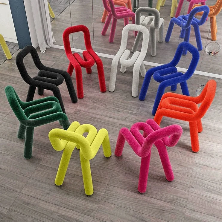 Set di sedie velluto stile moderno, sedia da cucina per sala da pranzo sul lato posteriore aperto Clearhalo