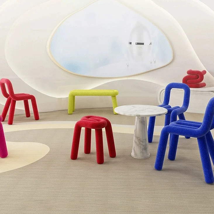 Set di sedie velluto stile moderno, sedia da cucina per sala da pranzo sul lato posteriore aperto Clearhalo