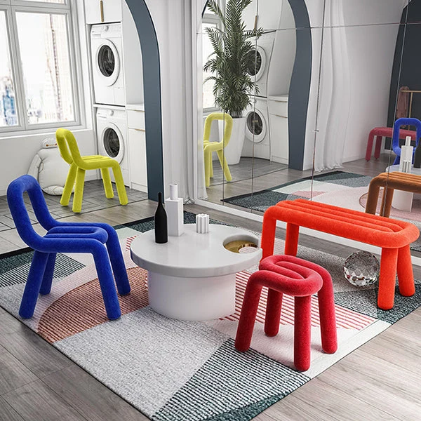 Set di sedie velluto stile moderno, sedie da cucina da pranzo con lato posteriore aperto Clearhalo