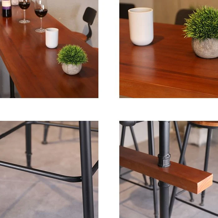 Set tavolo da bar industriale Set bancone da 1/9 pezzi con base nera Clearhalo