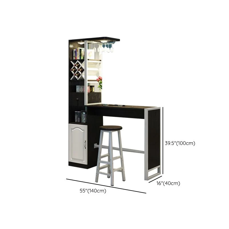 Set tavolo da bar rettangolare legno da 1/2 pezzi stile moderno per sala da pranzo Clearhalo