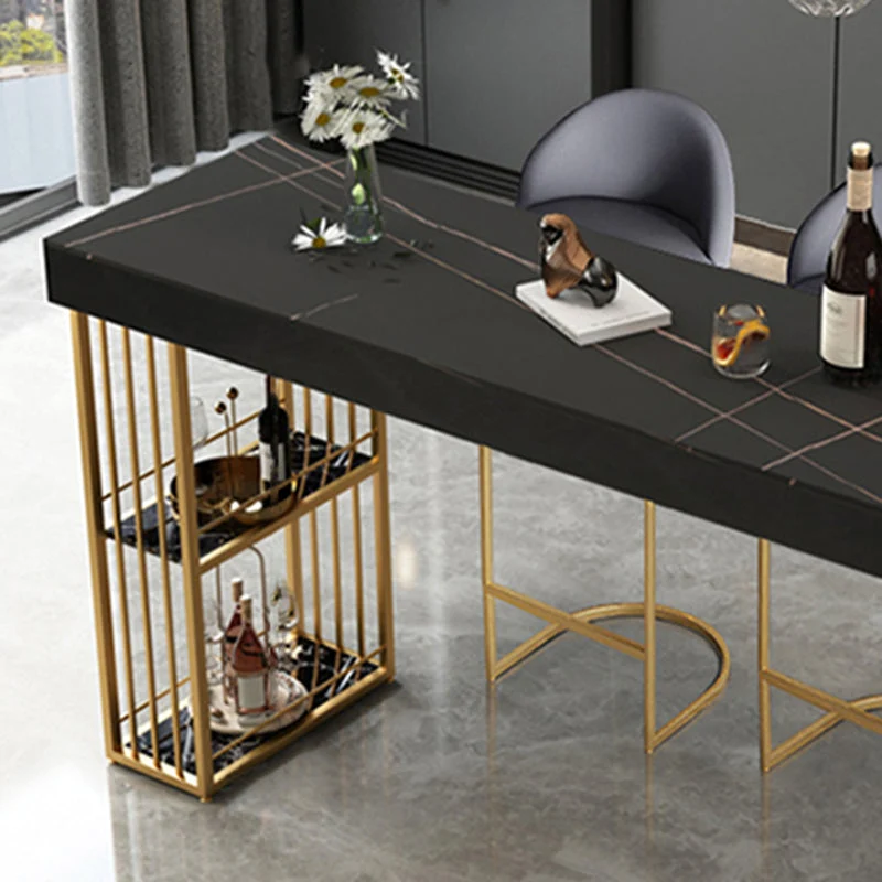 Set tavolo da bar rettangolare pietra contemporaneo da 1/2/3 pezzi per interni Clearhalo