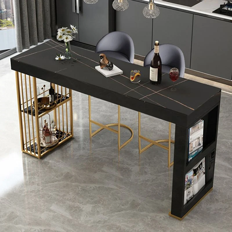 Set tavolo da bar rettangolare pietra contemporaneo da 1/2/3 pezzi per interni Clearhalo