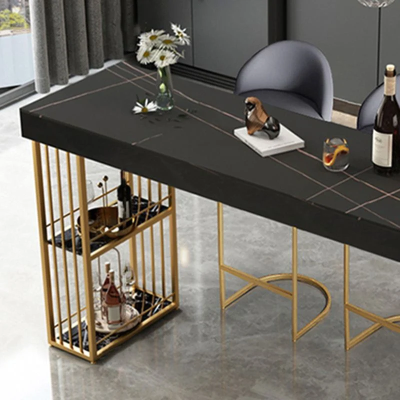 Set tavolo da bar rettangolare pietra contemporaneo da 1/2/3 pezzi per interni Clearhalo