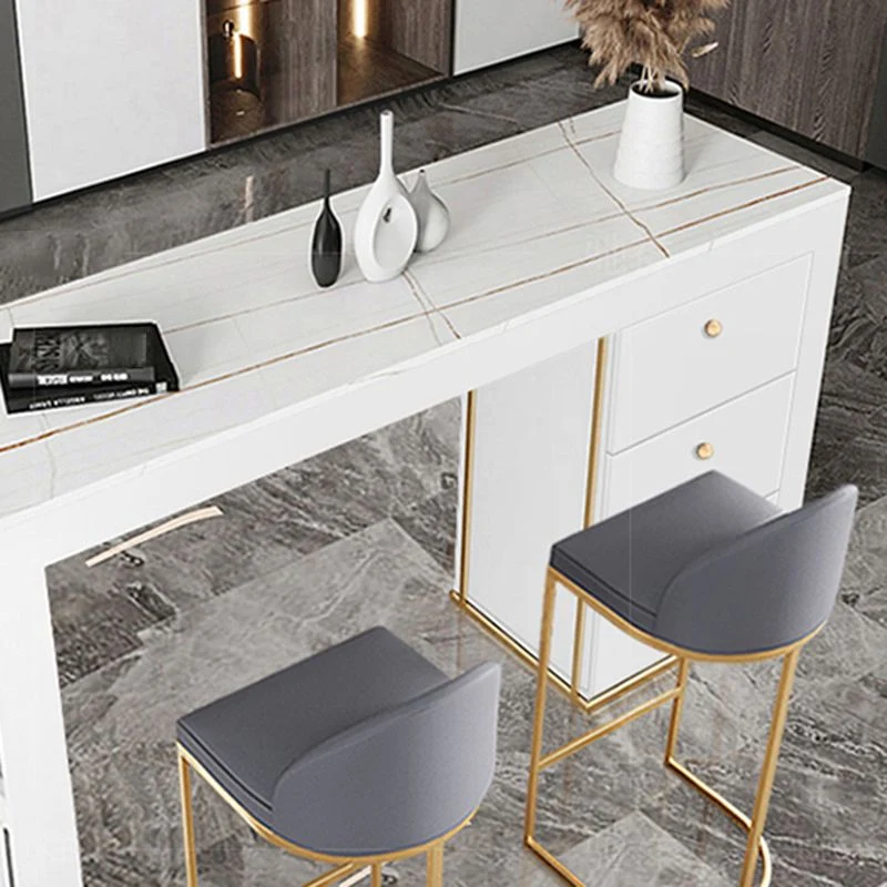 Set tavolo da bar rettangolare pietra stile contemporaneo da 1/2/3 pezzi per interni Clearhalo