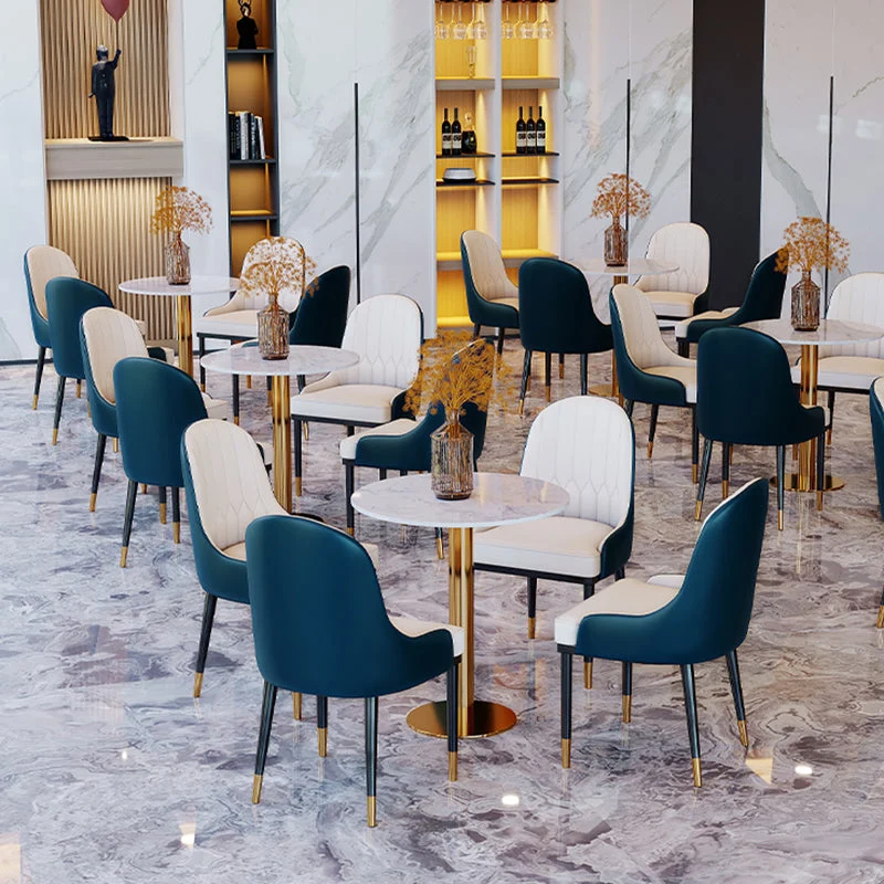 Set da tavolo dinette stile glam Set da pranzo rotondo da 1/2/5 pezzi per la casa Clearhalo