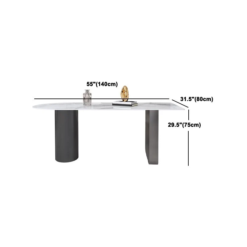 Set da tavolo metallo pietra sinterizzata stile moderno Set da pranzo 1/3/4/5 pezzi Clearhalo