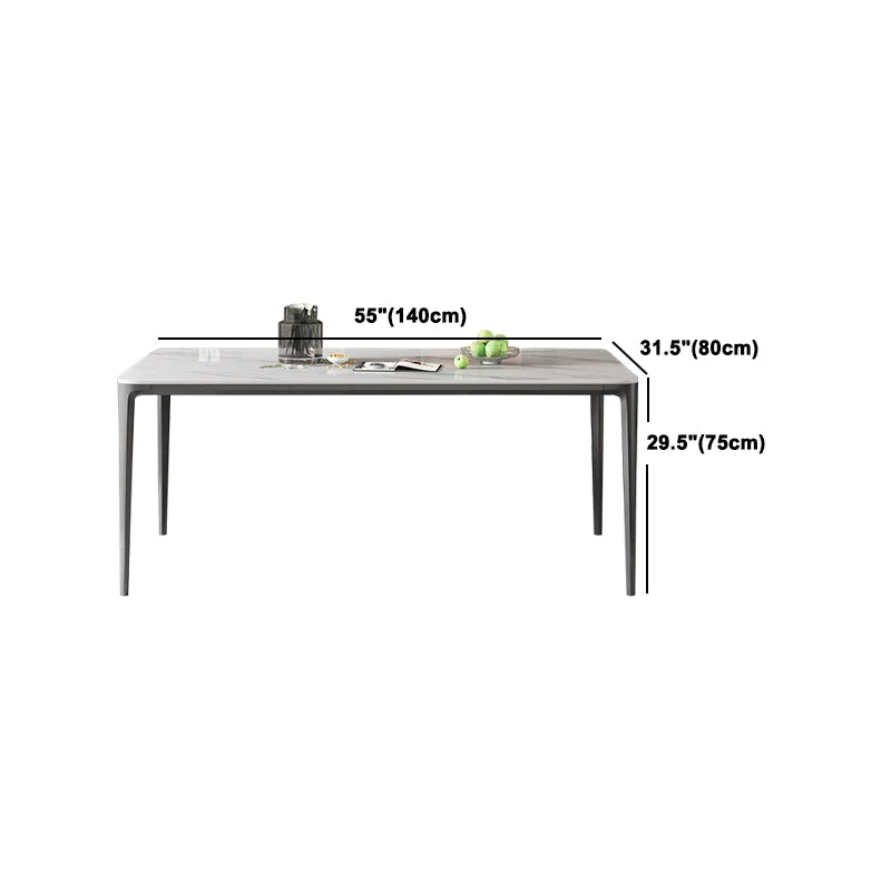 Set da tavolo moderno rettangolare pietra sinterizzata Set da pranzo da 1/4/5 pezzi Clearhalo