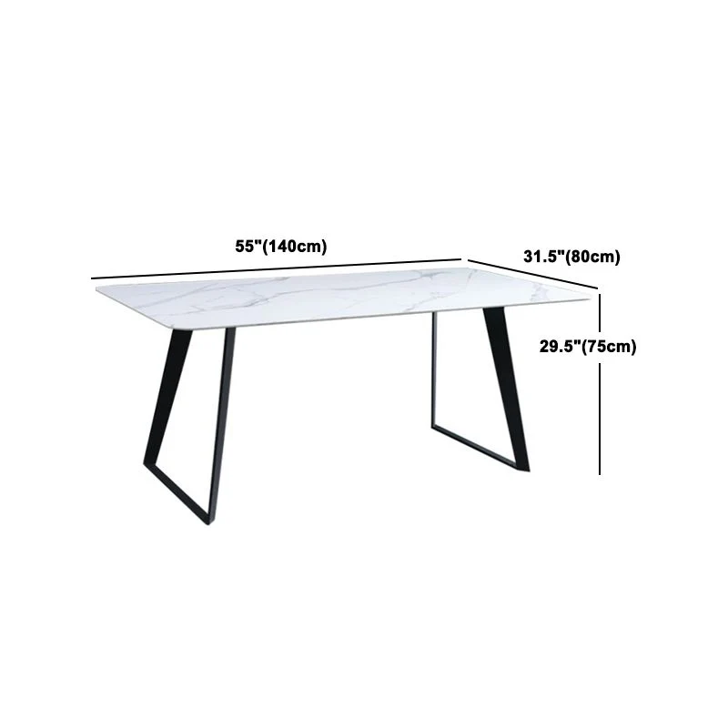 Set da tavolo moderno rettangolare pietra sinterizzata Set da pranzo da 1/2/5/7 pezzi Clearhalo