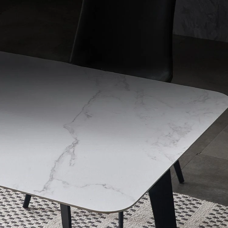 Set da tavolo moderno rettangolare pietra sinterizzata Set da pranzo da 1/4/6 pezzi Clearhalo