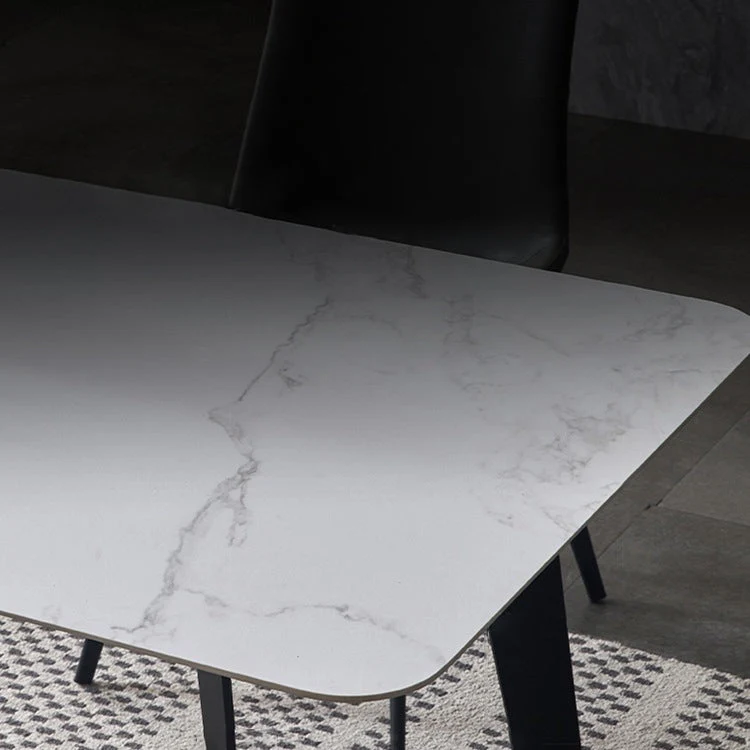 Set da tavolo moderno rettangolare pietra sinterizzata Set da pranzo da 1/4/6 pezzi Clearhalo