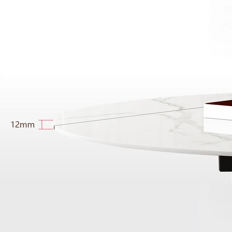 Set tavolo da pranzo bianco Glam 1/4/5/6/7/9 pezzi con set dinette scalabile rotondo con piano pietra Clearhalo
