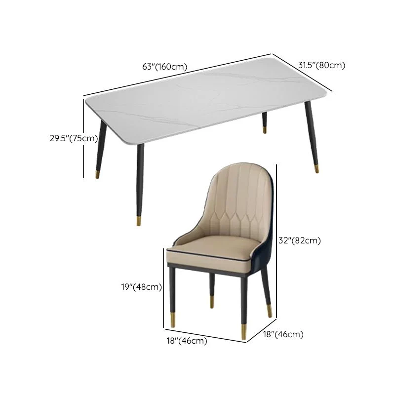 Set tavolo da pranzo bianco lucido Set dinette glamour da 1/5/7 pezzi per cucina Clearhalo
