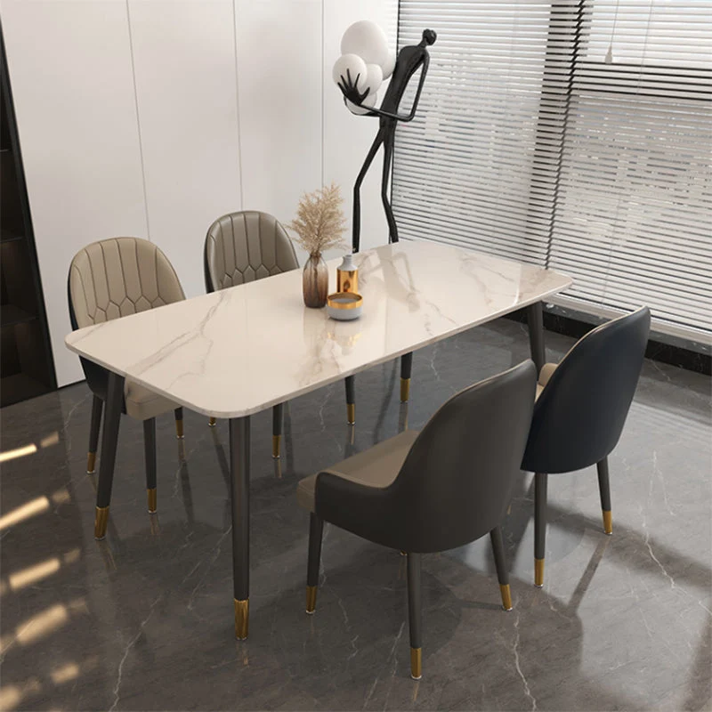 Set tavolo da pranzo bianco lucido Set dinette glamour da 1/5/7 pezzi per cucina Clearhalo
