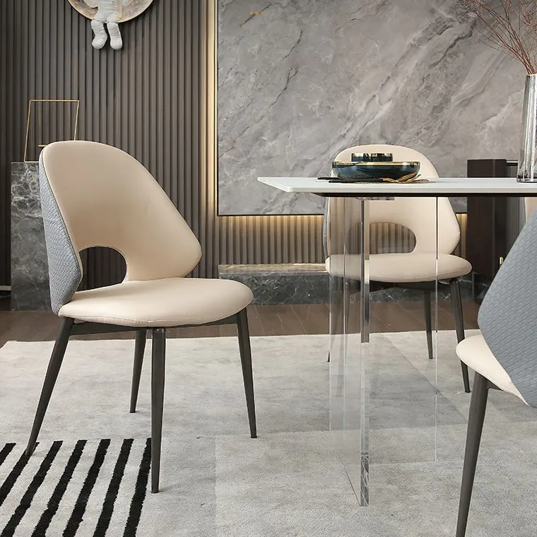 Set tavolo da pranzo Glam 1/2/5/7 pezzi con set di mobili da cucina con base acrilico Clearhalo