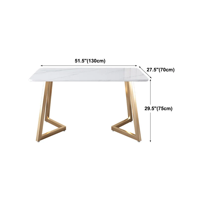 Set tavolo da pranzo Glam Iron Set dinette rettangolare da 1/2/5/6 pezzi con piano pietra sinterizzata Clearhalo