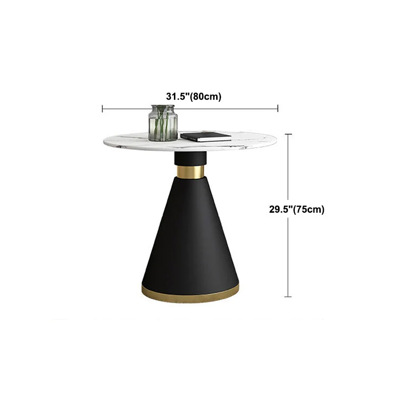 Set tavolo da pranzo Glam pietra sinterizzata Set da pranzo rotondo 1/2/5 pezzi Clearhalo