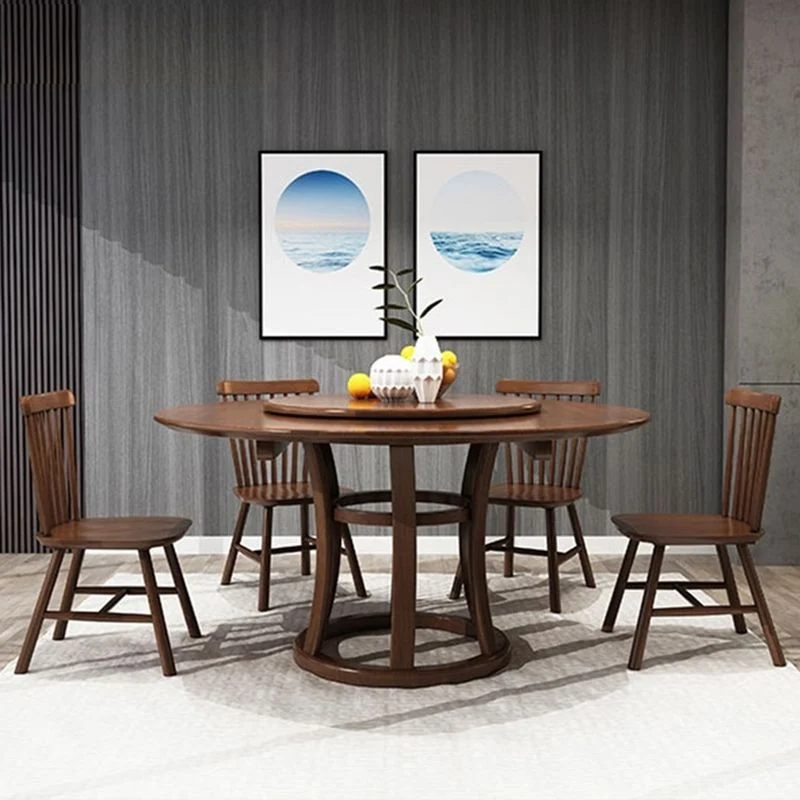 Set tavolo da pranzo legno massello di Rubberwood Set da pranzo da 5/7 pezzi per cucina Clearhalo