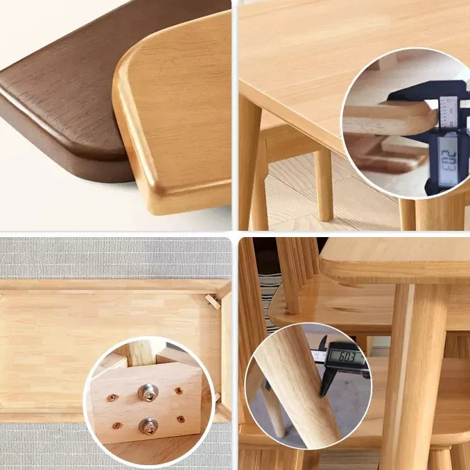 Set tavolo da pranzo legno massello Set da pranzo da 1/2/5/7 pezzi per cucina Clearhalo