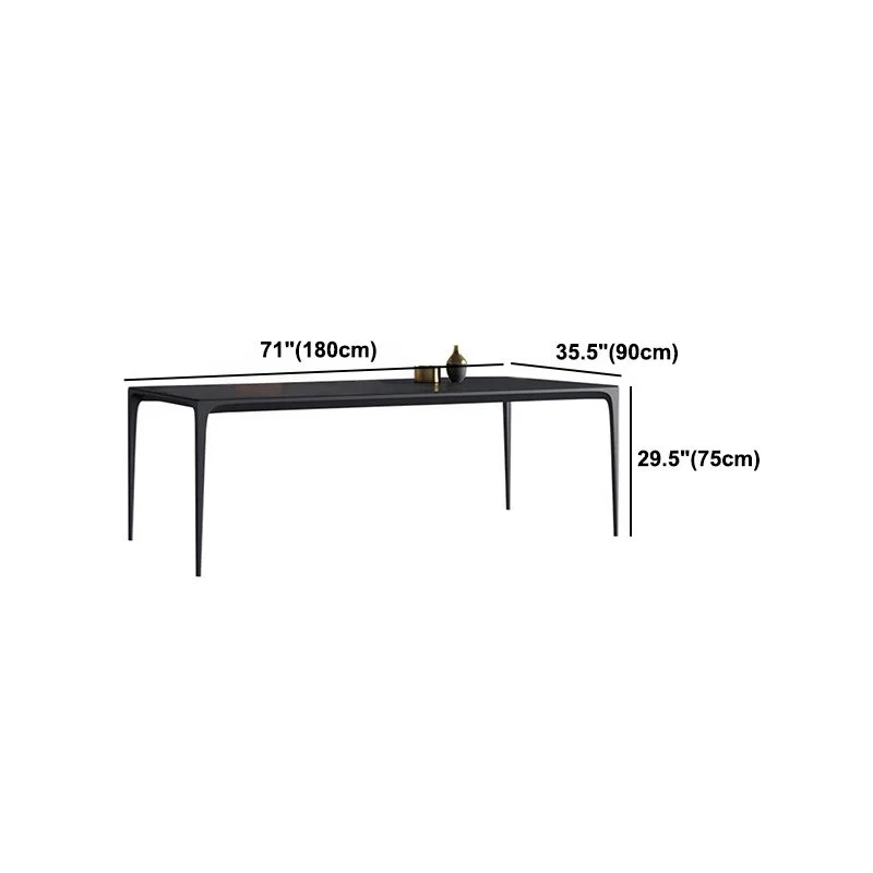 Set tavolo da pranzo moderno alluminio Set dinette rettangolare da 1/4/5 pezzi con pietra sinterizzata Clearhalo