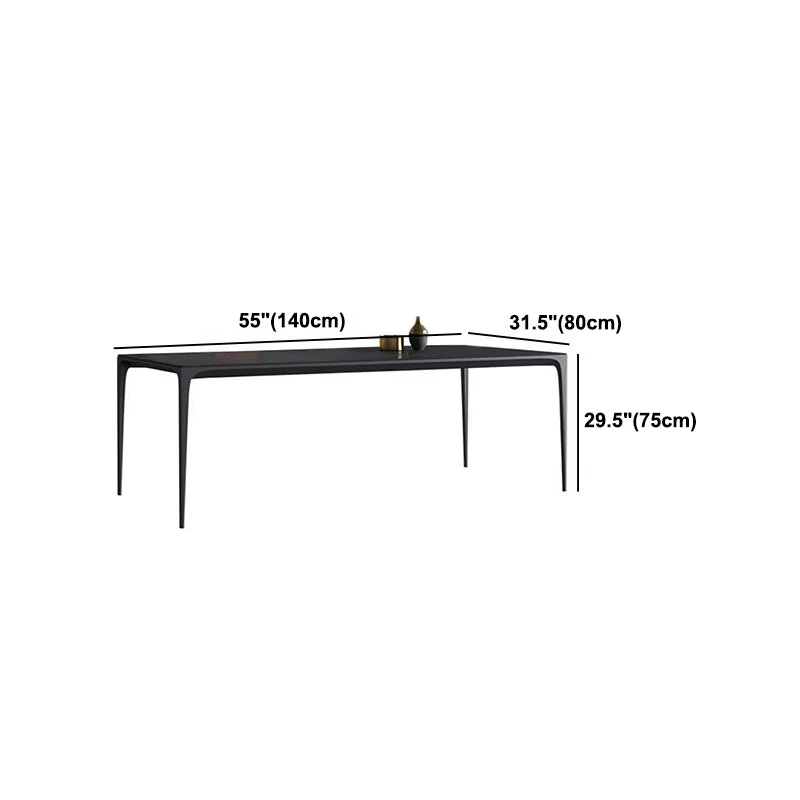 Set tavolo da pranzo moderno alluminio Set dinette rettangolare da 1/4/5 pezzi con pietra sinterizzata Clearhalo