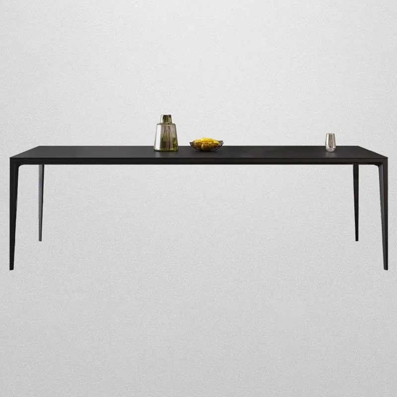 Set tavolo da pranzo moderno alluminio Set dinette rettangolare da 1/4/5 pezzi con pietra sinterizzata Clearhalo