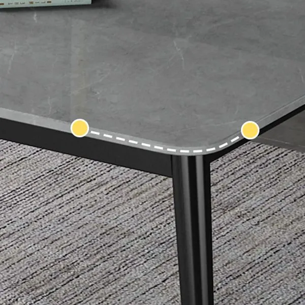 Set tavolo da pranzo moderno ferro Set dinette da 1/2/3/5/7 pezzi con piano pietra sinterizzata Clearhalo