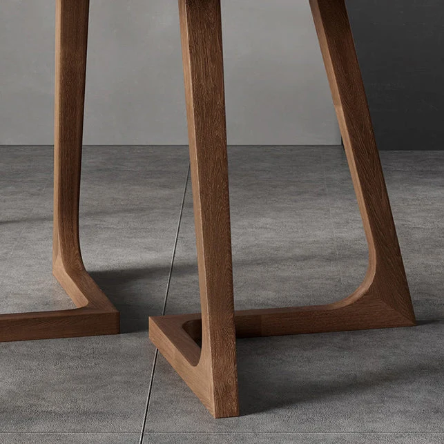Set tavolo da pranzo moderno legno massello da 1/3/4/5 pezzi marrone Clearhalo
