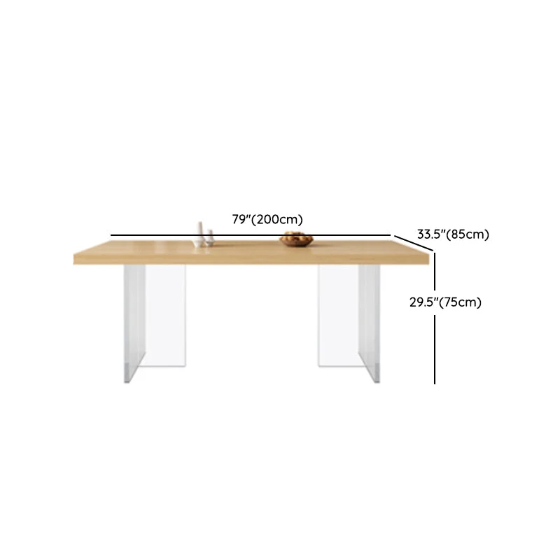 Set tavolo da pranzo moderno legno massello da 1/4/5 pezzi colore naturale Clearhalo