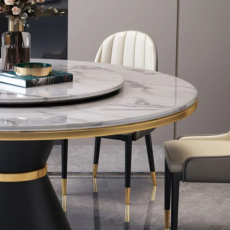 Set tavolo da pranzo moderno marmo 1/2/5/7 pezzi con set di mobili da cucina con base metallo Clearhalo