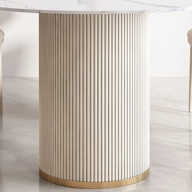 Set tavolo da pranzo moderno pelletteria Set dinette da 1/4/5/7 pezzi con pietra sinterizzata bianca Clearhalo