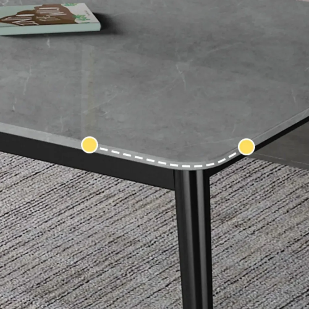 Set tavolo da pranzo moderno rettangolare Set dinette da 1/2/3/5/7 pezzi con piano pietra sinterizzata Clearhalo