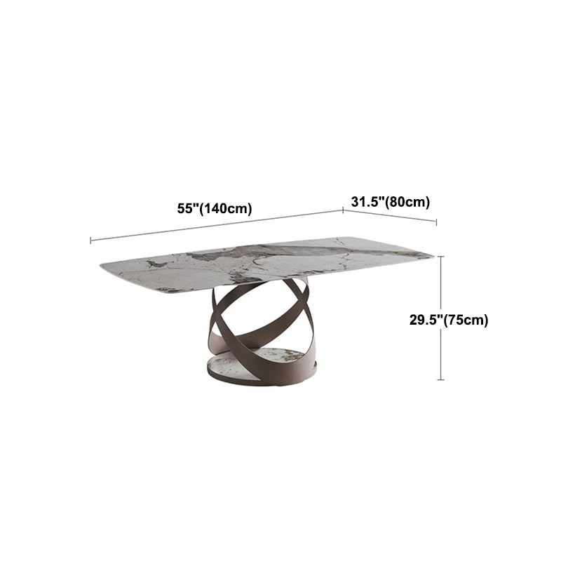 Set tavolo da pranzo moderno rettangolare Set dinette da 1/4/5/6/7 pezzi con piano pietra sinterizzata Clearhalo