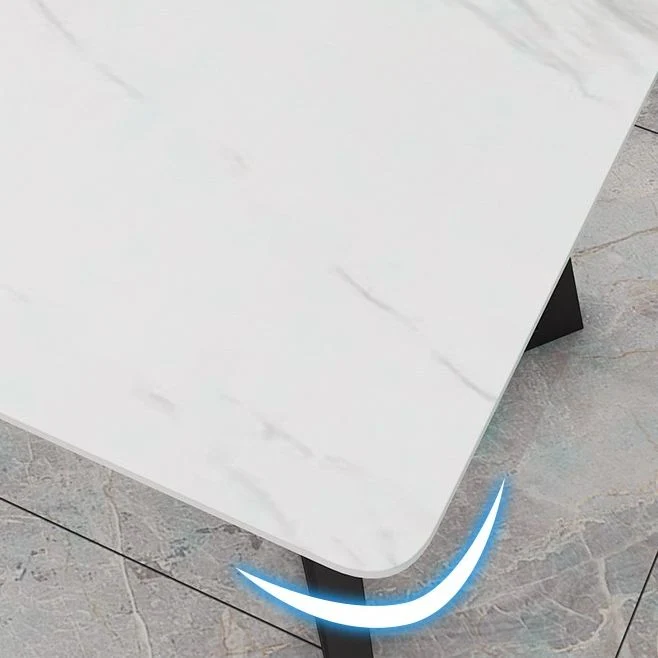 Set tavolo da pranzo moderno rettangolare Set dinette da 1/4/7 pezzi con piano pietra sinterizzata Clearhalo