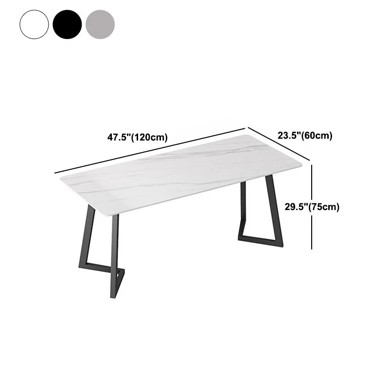Set tavolo da pranzo moderno rettangolare Set dinette da 1/4/7 pezzi con piano pietra sinterizzata Clearhalo