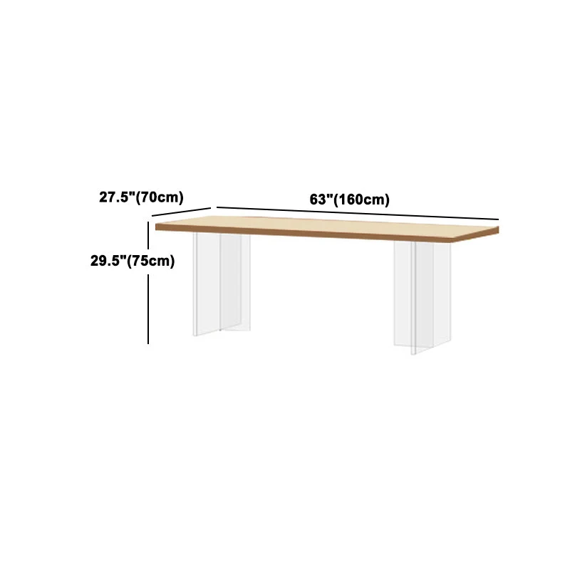 Set tavolo da pranzo moderno rettangolare Set da pranzo legno massello da 1/3/5 pezzi Clearhalo