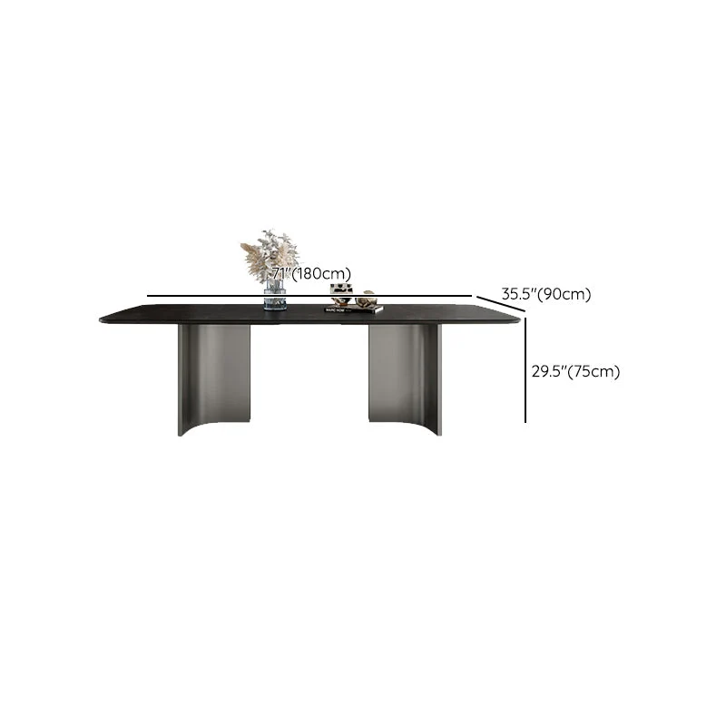 Set tavolo da pranzo nero glamour Set dinette da 1/4/5/7 pezzi con sedie pelle Clearhalo