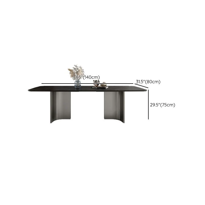 Set tavolo da pranzo nero glamour Set dinette da 1/4/5/7 pezzi con sedie pelle Clearhalo