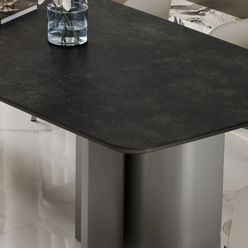 Set tavolo da pranzo nero glamour Set dinette da 1/4/5/7 pezzi con sedie pelle Clearhalo