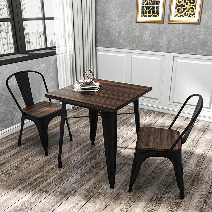 Set tavolo da pranzo per caffetteria 1/2/3/5/7 pezzi Set dinette legno e metallo Clearhalo