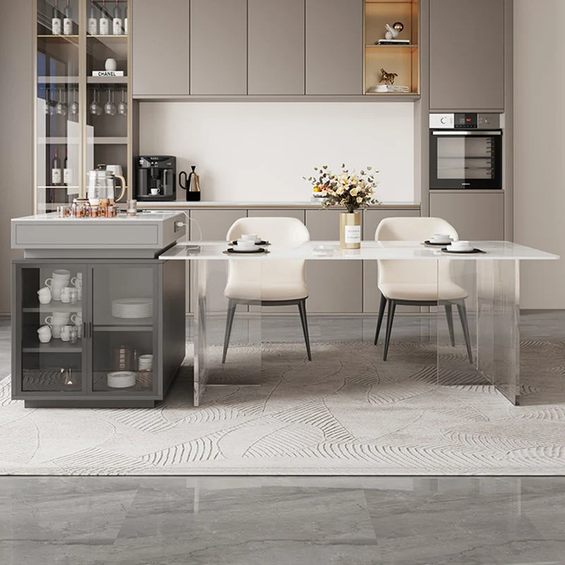 Set tavolo da pranzo per cucina moderna pietra, 5 pezzi, altezza standard Clearhalo