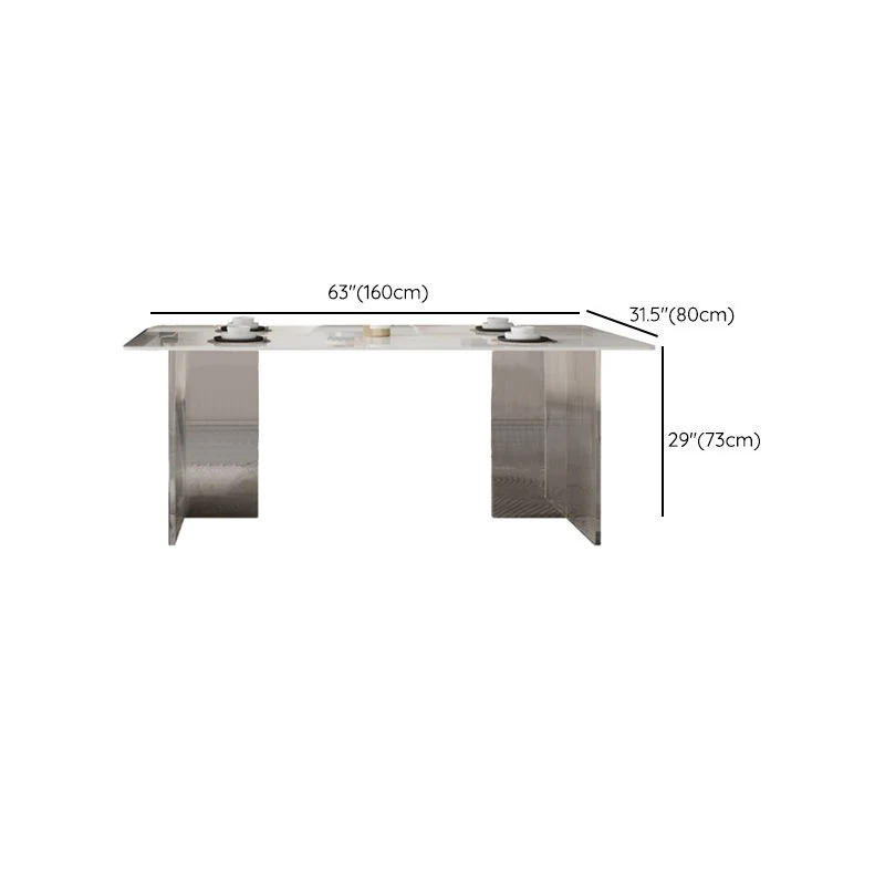 Set tavolo da pranzo per cucina moderna pietra, 5 pezzi, altezza standard Clearhalo