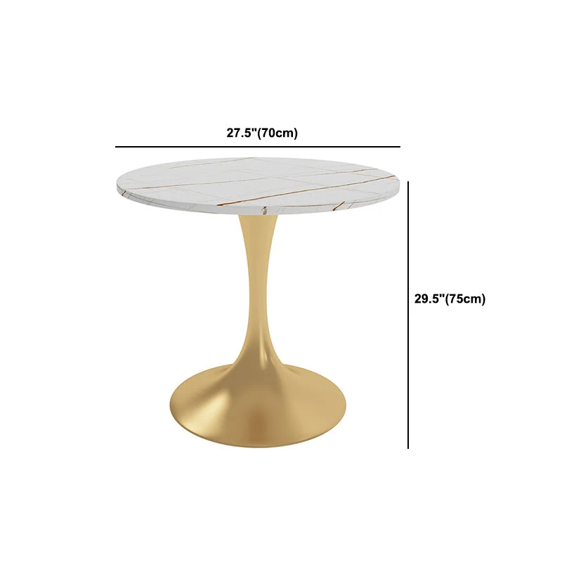 Set tavolo da pranzo pietra sinterizzata Glam Set da pranzo rotondo 1/3/4/5 pezzi per uso domestico Clearhalo