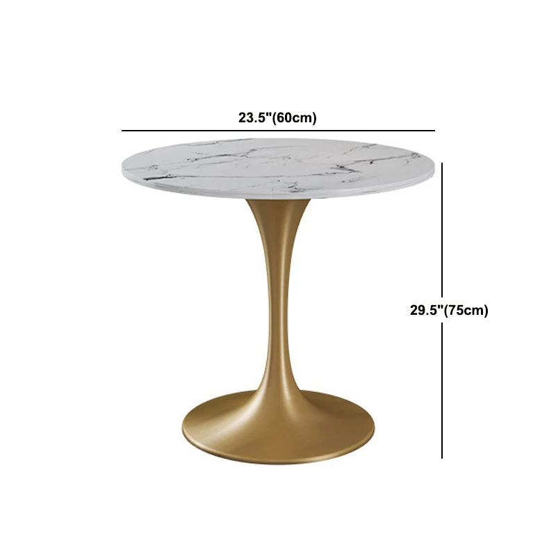 Set tavolo da pranzo pietra sinterizzata Glam Set da pranzo rotondo 1/2/4/5 pezzi per uso domestico Clearhalo